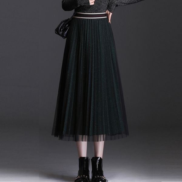 skirts autumn temperament metallic pleated skirt both-side wearing tulle patchwork a-line long skirts, Black
skirts autumn temperament metallic pleated skirt both-side wearing tulle patchwork a-line long skirts, Black