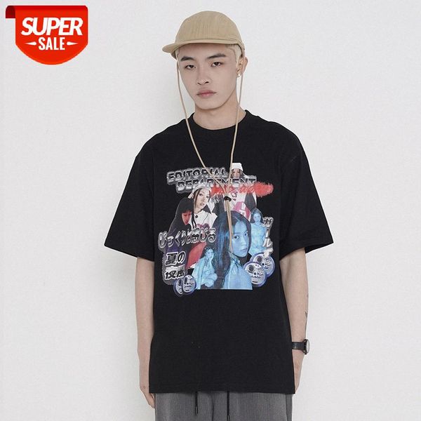 european and american characters printed short-sleeved t-shirt men's ins round neck five-point sleeve street half-sleeved #ue8s, White;black
european and american characters printed short-sleeved t-shirt men's ins round neck five-point sleeve street half-sleeved #ue8s, White;black