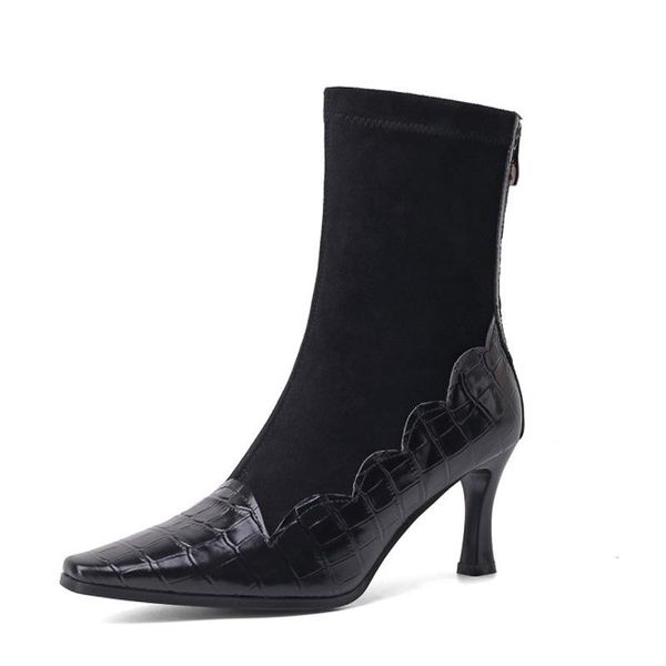 boots 2021 fashion women's shoes winter pointed toe special-shaped heels ladies elegant leather ankle zip party, Black
boots 2021 fashion women's shoes winter pointed toe special-shaped heels ladies elegant leather ankle zip party, Black