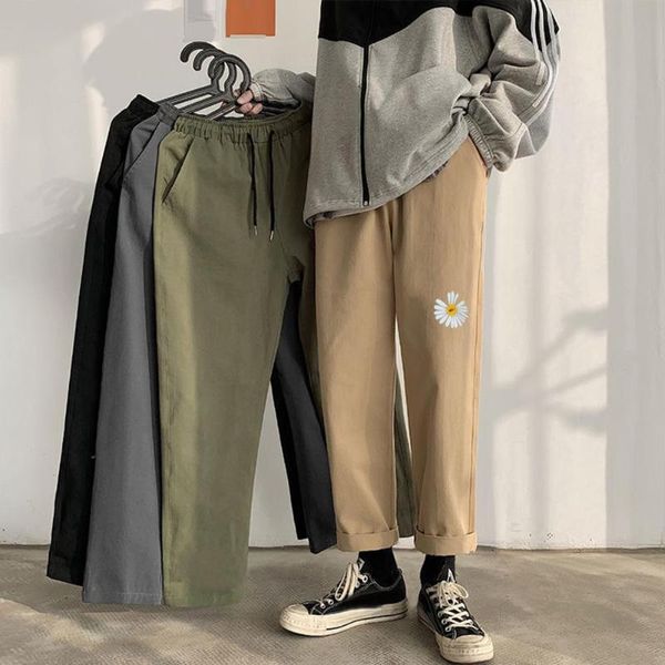 men's pants fashion men marguerite breathable straight long drawstring ninth trousers, Black
men's pants fashion men marguerite breathable straight long drawstring ninth trousers, Black