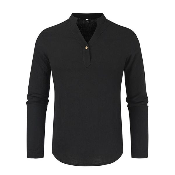 men's casual shirts autumn linen for men comfortable button v neck solid color stand collar long sleeve slim blouse brand clothing, White;black
men's casual shirts autumn linen for men comfortable button v neck solid color stand collar long sleeve slim blouse brand clothing, White;black
