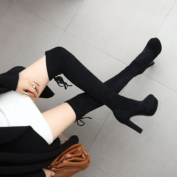 boots autumn and winter 2021 lace up knee length women's flat bottomed thick heel frosted elastic leather high, Black
boots autumn and winter 2021 lace up knee length women's flat bottomed thick heel frosted elastic leather high, Black
