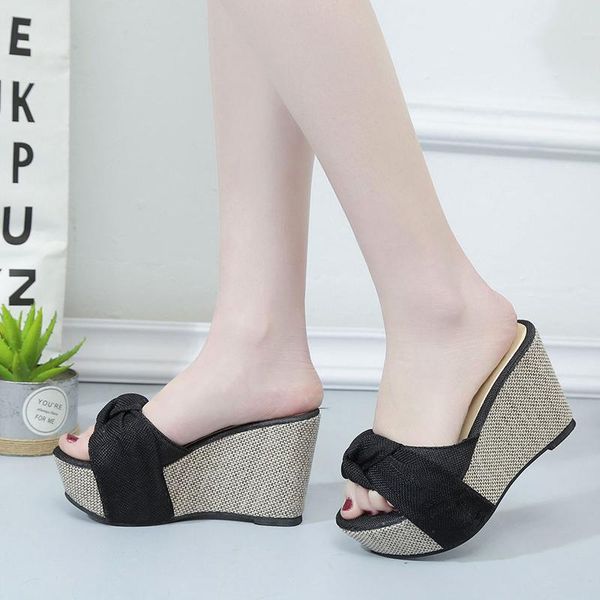 slippers women's woman wedges heels female classic platform elegant knot outside footwear 2021 shoes ladies fashion summer, Black
slippers women's woman wedges heels female classic platform elegant knot outside footwear 2021 shoes ladies fashion summer, Black