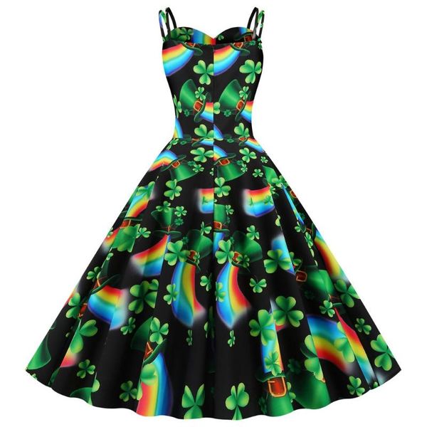women dress st. patrick's day retro dresses shamrock evening print party strap big swing casual plus size vestidos60, Black;gray
women dress st. patrick's day retro dresses shamrock evening print party strap big swing casual plus size vestidos60, Black;gray