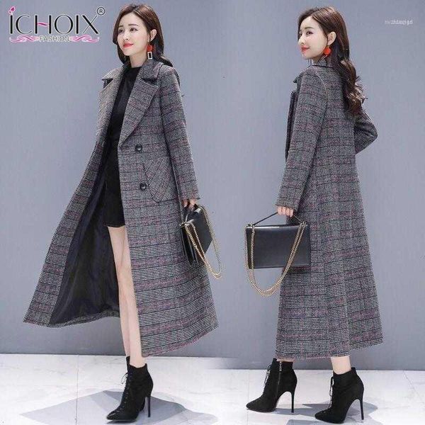 women's wool & blends winter plaid woolen coat female houndstooth autumn double-breasted long caots jackets women plus size outwear1, Black
women's wool & blends winter plaid woolen coat female houndstooth autumn double-breasted long caots jackets women plus size outwear1, Black