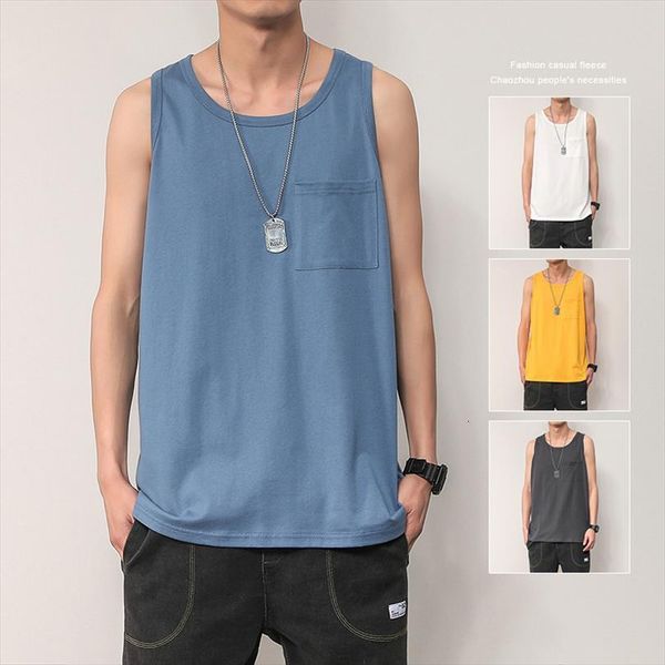 cotton men tank mens summer solid color clothes pockets classic sports women fashion, White;black
cotton men tank mens summer solid color clothes pockets classic sports women fashion, White;black