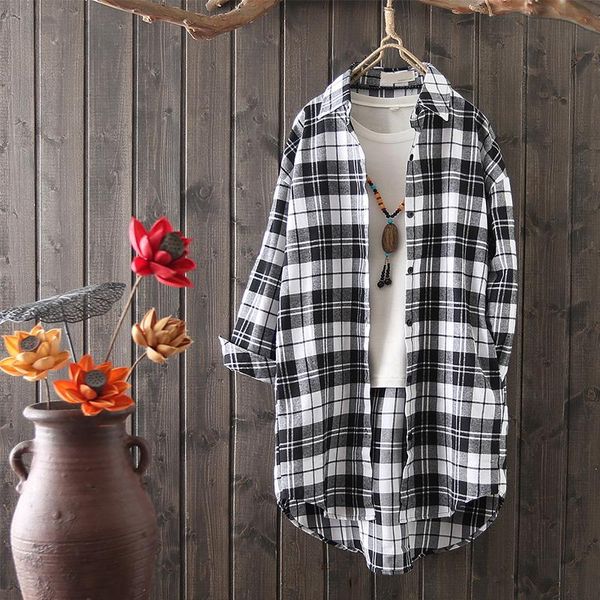 women's blouses & shirts 2021 spring women cotton blouse shirt plaid loose casual long sleeve large size womens, White
women's blouses & shirts 2021 spring women cotton blouse shirt plaid loose casual long sleeve large size womens, White