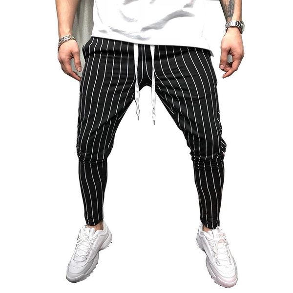 spring and summer men's trousers european american trend vertical stripes beam foot jogger casual sports pants ne running, Black;blue
spring and summer men's trousers european american trend vertical stripes beam foot jogger casual sports pants ne running, Black;blue