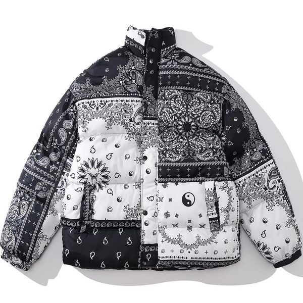 running jackets men black white puffer jacket fashion printing graffiti coats hip hop loose streetwear cashew parka oversize stitching, Black;red
running jackets men black white puffer jacket fashion printing graffiti coats hip hop loose streetwear cashew parka oversize stitching, Black;red