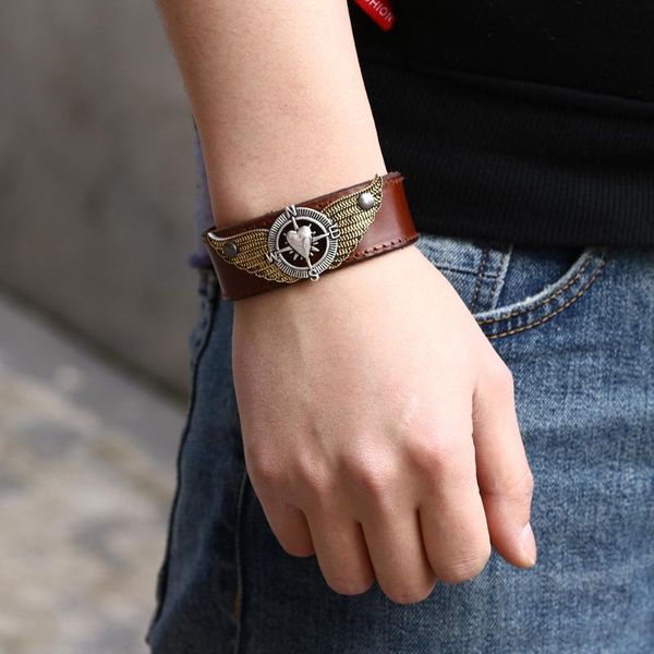 doreenbeads fashion vintage charm genuine cow cuff bracelets alloy heart wing men trendy cowhide leather bracelet,1 pc bangle, Black
doreenbeads fashion vintage charm genuine cow cuff bracelets alloy heart wing men trendy cowhide leather bracelet,1 pc bangle, Black
