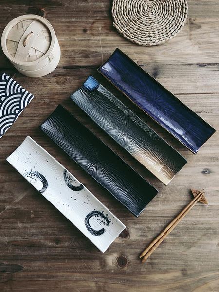 dishes & plates sushi plate ceramic rectangular creative japanese cuisine pastry hand-painted long sashimi saury
dishes & plates sushi plate ceramic rectangular creative japanese cuisine pastry hand-painted long sashimi saury