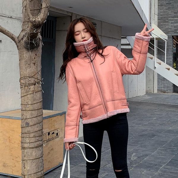 women's fur & faux natural coat women sheep shearling female jacket short motorcycle leather autumn winter 2021 abrigo mujer pph1548, Black
women's fur & faux natural coat women sheep shearling female jacket short motorcycle leather autumn winter 2021 abrigo mujer pph1548, Black