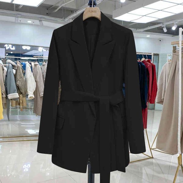 office lady turn-down collar sash tie up blazer elegant women beige long sleeve with belt suit 210513, White;black
office lady turn-down collar sash tie up blazer elegant women beige long sleeve with belt suit 210513, White;black
