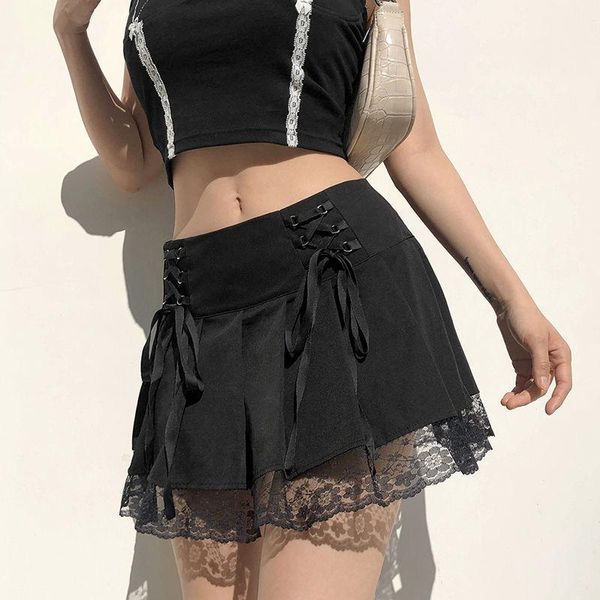 skirts chic dark girl lace double pleated skirt female vintage casual high waist a-line harajuku punk style mini, Black
skirts chic dark girl lace double pleated skirt female vintage casual high waist a-line harajuku punk style mini, Black