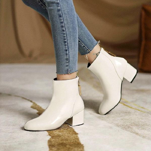 boots sianie tianie patent pu leather white black round toe chunky heels back zip concise office lady winter shoes ankle
boots sianie tianie patent pu leather white black round toe chunky heels back zip concise office lady winter shoes ankle
