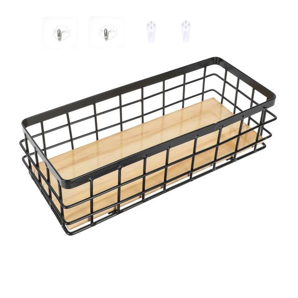 storage baskets 1 set sturdy home wall-mounted rack iron basket hanging with wood board (black)
storage baskets 1 set sturdy home wall-mounted rack iron basket hanging with wood board (black)