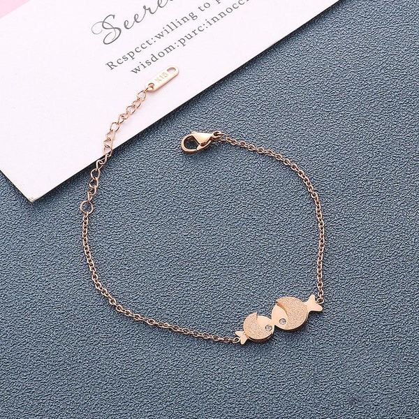 link, chain 316l stainless steel fashion fine jewelry rose gold color amiable matte pair of mouth kiss fish charms bracelet for women, Black
link, chain 316l stainless steel fashion fine jewelry rose gold color amiable matte pair of mouth kiss fish charms bracelet for women, Black