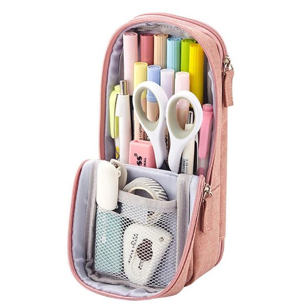 pencil bags pen bag case two layer foldable stand fabric phone holder storage pouch for stationery office school
pencil bags pen bag case two layer foldable stand fabric phone holder storage pouch for stationery office school