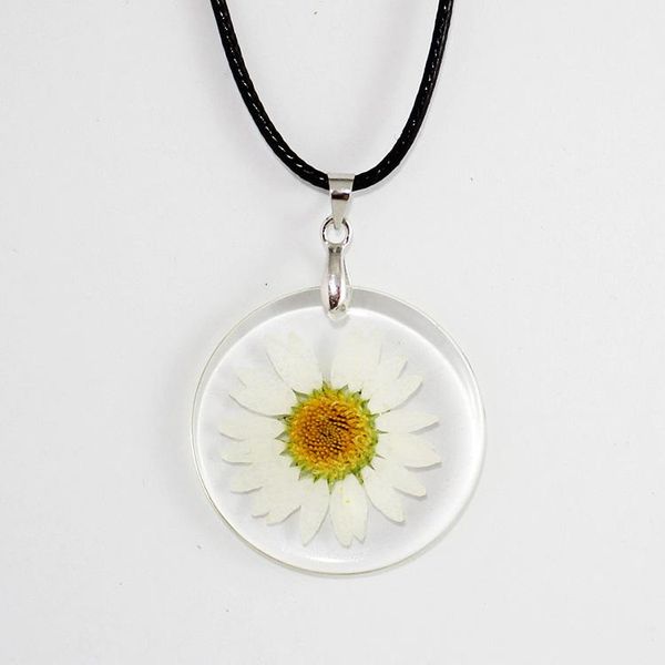 Natural Sunflower Daisy Flower Pendant Necklace Resin Dried Flowers Leather Chain For Women Gilrs Necklaces, Silver
Natural Sunflower Daisy Flower Pendant Necklace Resin Dried Flowers Leather Chain For Women Gilrs Necklaces, Silver