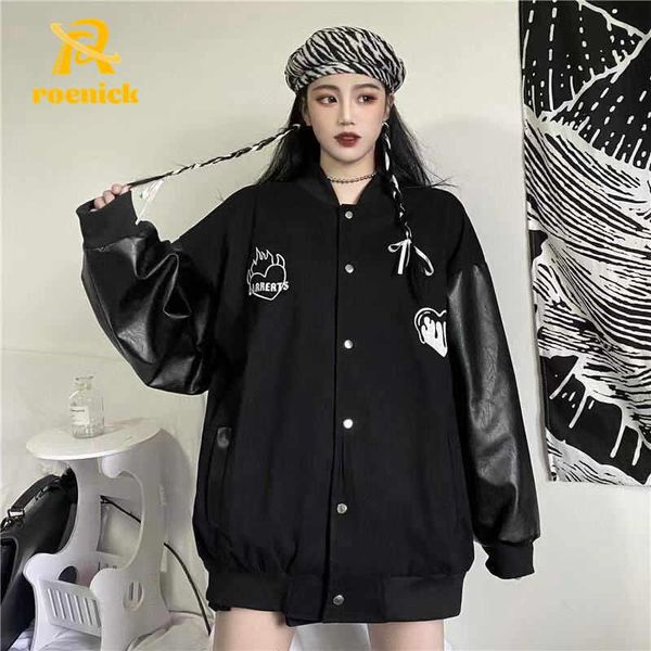 women's jackets roenick jacket women spring autumn harajuku korean style loose print baseball uniform goth womens coats, Black;brown
women's jackets roenick jacket women spring autumn harajuku korean style loose print baseball uniform goth womens coats, Black;brown