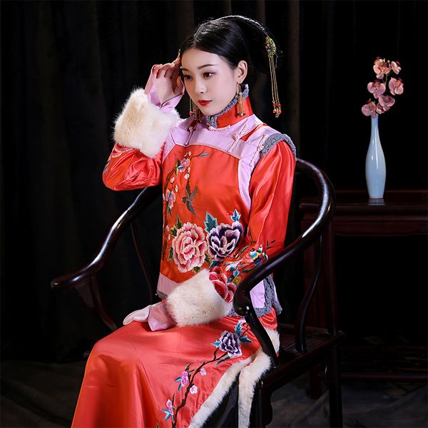 chinese hanfu palace ancient costume gongsuoliancheng performance qing dynasty women's manchu nationality's regular concubine quee, Red
chinese hanfu palace ancient costume gongsuoliancheng performance qing dynasty women's manchu nationality's regular concubine quee, Red