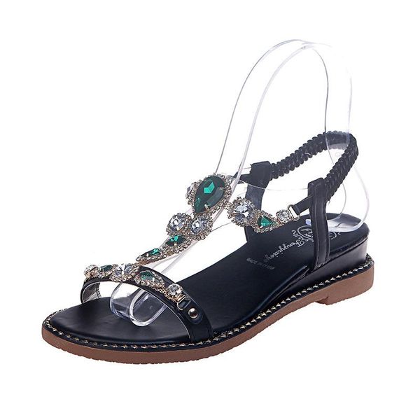 sandals women summer crystal wedges fashion elastic band outdoor shoes casual breathable sippers gladiator, Black
sandals women summer crystal wedges fashion elastic band outdoor shoes casual breathable sippers gladiator, Black