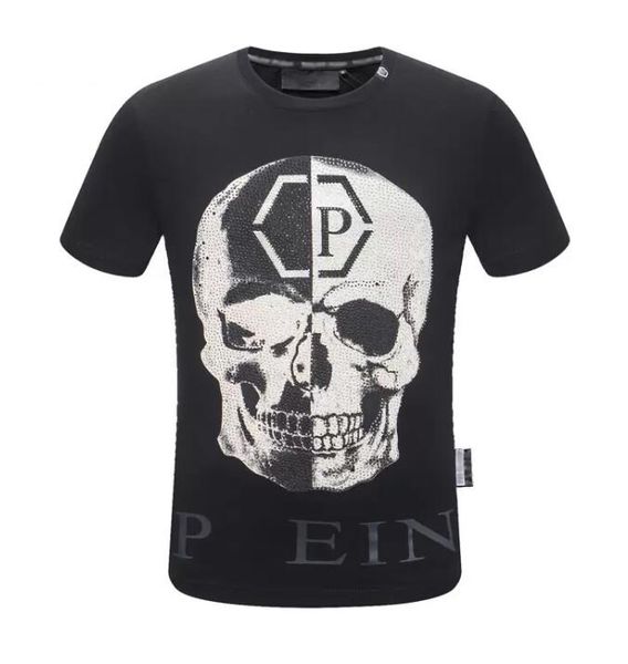 tide brand pp short-sleeved men's t-shirt skull drill fashion personality domineering round neck pullover, White;black
tide brand pp short-sleeved men's t-shirt skull drill fashion personality domineering round neck pullover, White;black