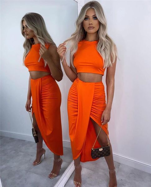 set summer fashion solid sleeveless womens tracksuits crop and irregular skirts 2 piece sets outfits clubwear, Gray
set summer fashion solid sleeveless womens tracksuits crop and irregular skirts 2 piece sets outfits clubwear, Gray