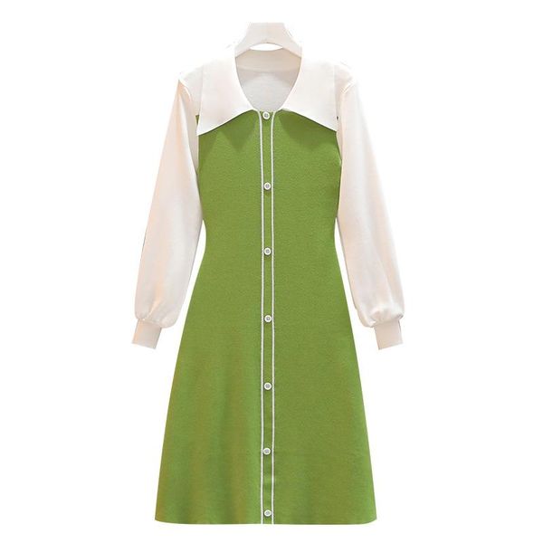 casual dresses knitted black white patchwork autumn and winter vintage green long sleeve a- line dress fake two-piece stitching, Black;gray
casual dresses knitted black white patchwork autumn and winter vintage green long sleeve a- line dress fake two-piece stitching, Black;gray