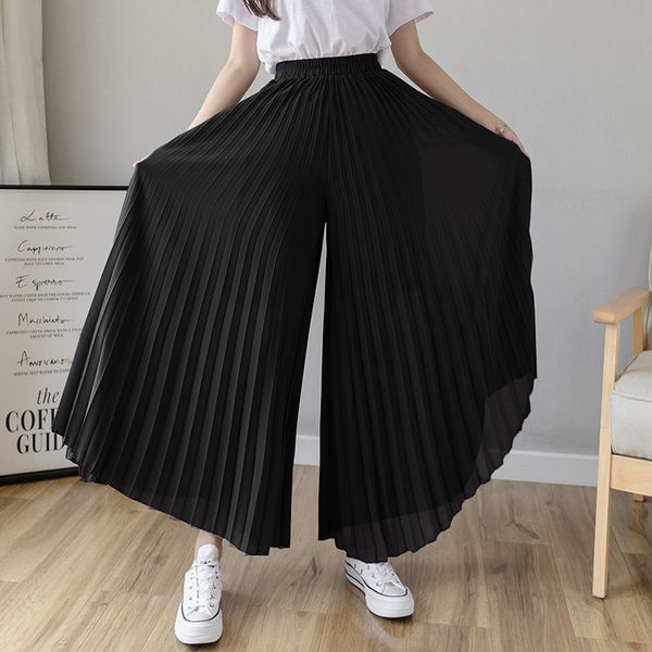 women's pants & capris women elegant chiffon high waist wide leg casual korean fashion pleated loose trousers clothes comodi pantalones, Black;white
women's pants & capris women elegant chiffon high waist wide leg casual korean fashion pleated loose trousers clothes comodi pantalones, Black;white