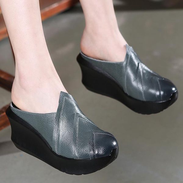 slippers women leather mules 8 cm high heel wedge shoes black casual summer handmade
slippers women leather mules 8 cm high heel wedge shoes black casual summer handmade