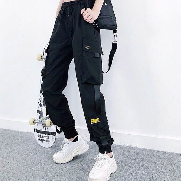 pant women fashion streetwear cargo black ankle length elastic waist joggers female loose trousers casual plus size harem pants, Black;white
pant women fashion streetwear cargo black ankle length elastic waist joggers female loose trousers casual plus size harem pants, Black;white