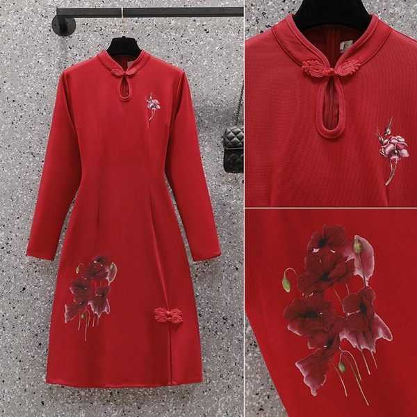 ethnic clothing red print plus size -4xl long sleeve winter autumn party casual qipao traditional chinese women modern cheongsam dress
ethnic clothing red print plus size -4xl long sleeve winter autumn party casual qipao traditional chinese women modern cheongsam dress