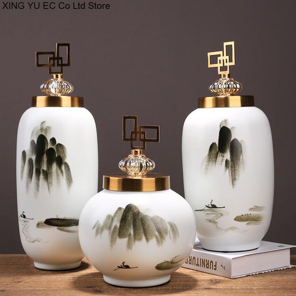 decorative objects & figurines chinese style hand-painted ceramic jar storage with lid creative vase decoration living room home accessories
decorative objects & figurines chinese style hand-painted ceramic jar storage with lid creative vase decoration living room home accessories