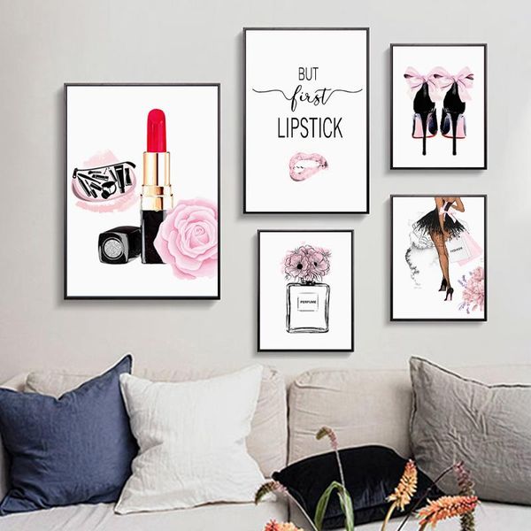paintings fashion flower perfume wall art poster pink lips high heels women canvas painting nordic vogue pictures girls room home decor
paintings fashion flower perfume wall art poster pink lips high heels women canvas painting nordic vogue pictures girls room home decor