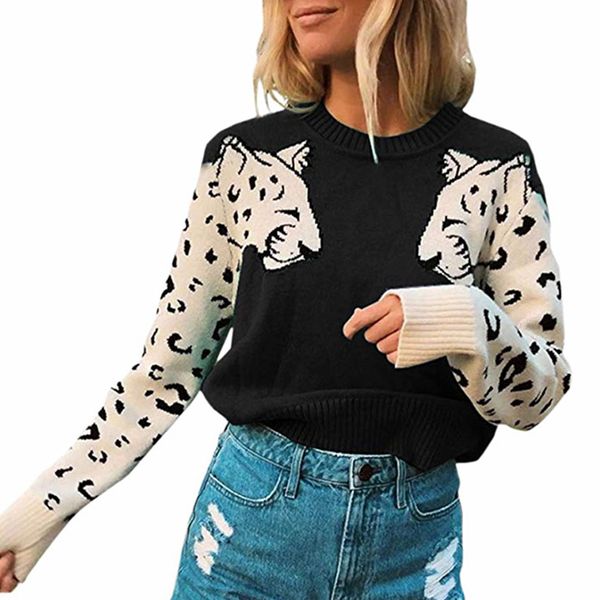 fitshinling leopard patchwork womens sweaters pullovers long sleeve autumn winter jumper knitwear holiday pull woman clothing
fitshinling leopard patchwork womens sweaters pullovers long sleeve autumn winter jumper knitwear holiday pull woman clothing