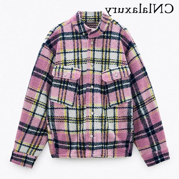 women's jackets collar stand shirt jacket women plaid single breasted woolen coat elegant loose pockets outerwear female ladies, Black;brown
women's jackets collar stand shirt jacket women plaid single breasted woolen coat elegant loose pockets outerwear female ladies, Black;brown