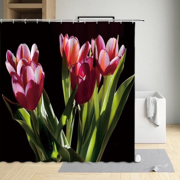 shower curtains spring floral curtain sunflower tulips simple black background modern bathroom decor waterproof bath with hooks
shower curtains spring floral curtain sunflower tulips simple black background modern bathroom decor waterproof bath with hooks