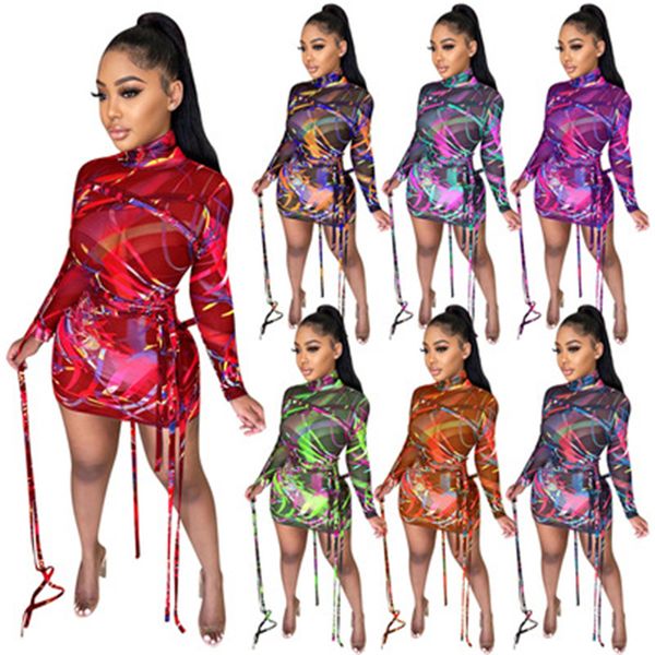 women mesh printing dresses fashion trend round neck long sleeve high waist pack hip skinny short skirts designer female casual slim dress, Black;gray
women mesh printing dresses fashion trend round neck long sleeve high waist pack hip skinny short skirts designer female casual slim dress, Black;gray