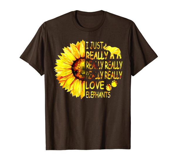 i just really love elephants sunflower t-shirt, White;black
