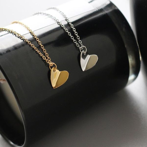 pendant necklaces dainty love origami peach heart necklace gold stainless steel charm jewelry mini cute gift, Silver
pendant necklaces dainty love origami peach heart necklace gold stainless steel charm jewelry mini cute gift, Silver