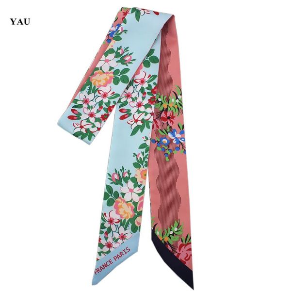 scarves 120cm*5cm twill silk woman small long flower waves printed fashion scarf female ribbons bag accessories tie, Blue;gray
scarves 120cm*5cm twill silk woman small long flower waves printed fashion scarf female ribbons bag accessories tie, Blue;gray