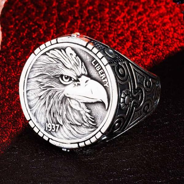 cluster rings solid 925 sterling silver eagle model men ring vintage animal jewelery handmade accessories, Golden;silver
cluster rings solid 925 sterling silver eagle model men ring vintage animal jewelery handmade accessories, Golden;silver