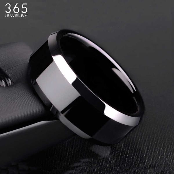 new design 8mm width black titanium stainless ring for women men couple wedding jewelry, Silver
new design 8mm width black titanium stainless ring for women men couple wedding jewelry, Silver