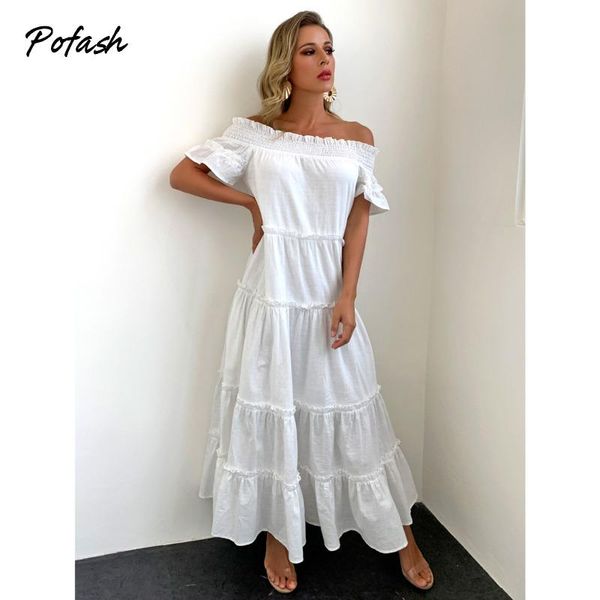 casual dresses pofash solid white ruched summer for women ruffle off shoulder midi dress female puff sleeves 2021 vestidos, Black;gray
casual dresses pofash solid white ruched summer for women ruffle off shoulder midi dress female puff sleeves 2021 vestidos, Black;gray