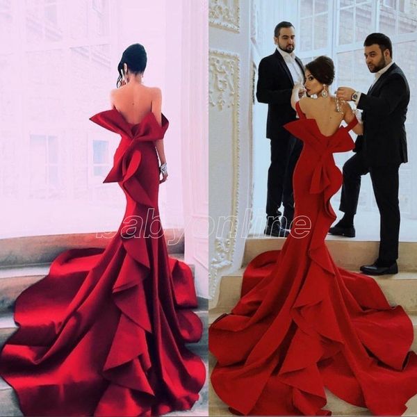 red mermaid portrait fabulous prom dresses off shoulder big bow backless celebrity party gowns dubai satin chapel train evening gowns, Black;red
red mermaid portrait fabulous prom dresses off shoulder big bow backless celebrity party gowns dubai satin chapel train evening gowns, Black;red