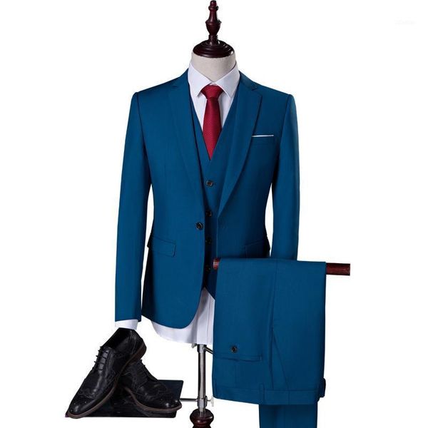 men's wedding suit set three-piece high-quality business casual fashion simple classic solid color slim suits & blazers, White;black
men's wedding suit set three-piece high-quality business casual fashion simple classic solid color slim suits & blazers, White;black