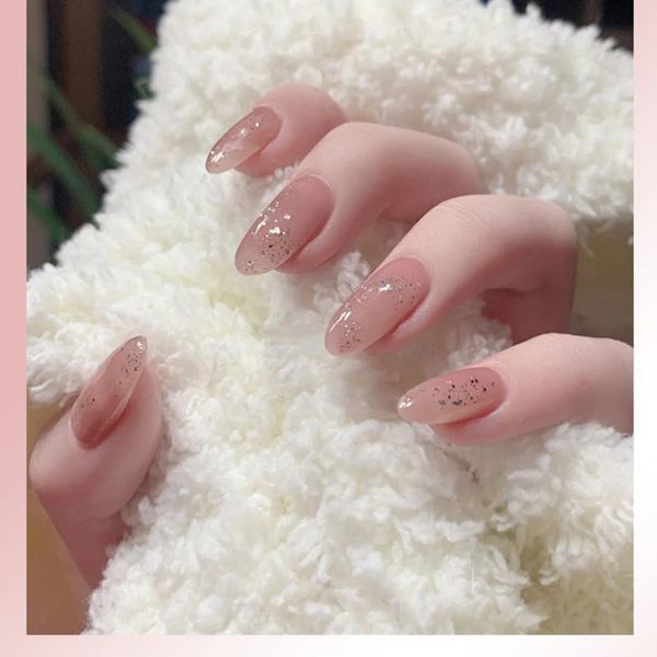 24pcs long style sweet girl glitter almond head false nails jelly pink wearable finished fake full cover nail tips, Red;gold
24pcs long style sweet girl glitter almond head false nails jelly pink wearable finished fake full cover nail tips, Red;gold