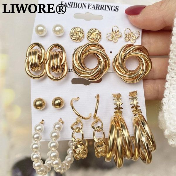 hoop & huggie liwore vintage metal oversized circle earring set for women golden geometric round pearl pendant earrings 2021 trend jewelry, Golden;silver
hoop & huggie liwore vintage metal oversized circle earring set for women golden geometric round pearl pendant earrings 2021 trend jewelry, Golden;silver