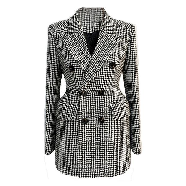 women's wool & blends woolen jackets women 2021 suit collar slim houndstooth mid-length coats winter jacket spring, Black
women's wool & blends woolen jackets women 2021 suit collar slim houndstooth mid-length coats winter jacket spring, Black